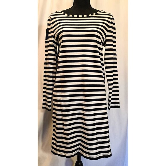 NWT Vineyard Vines Long-Sleeve Stripe Knit Dress Deep Bay S - Picture 5 of 9